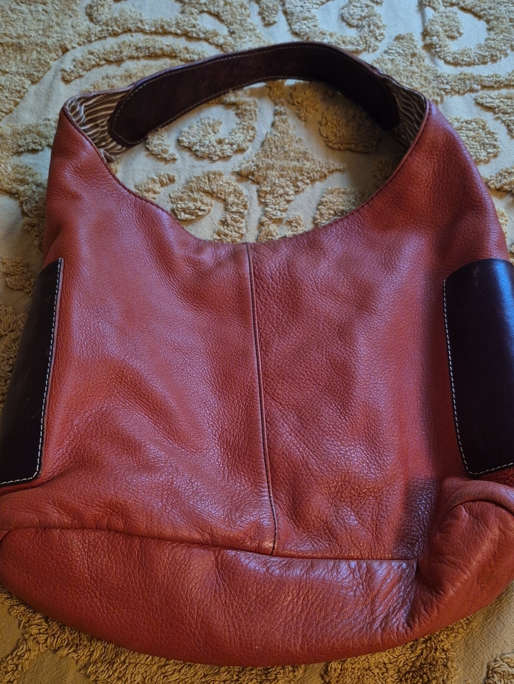 Women's Burnt Orange Leather Shoulder Bag